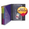 Smead Poly Project Organizer, 24 Letter-Size Sleeves, Gray w/Bright Pockets 89206